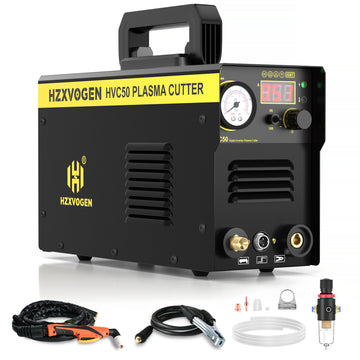 HVC50 Plasma Cutter, HF Air Plasma Cutter Machine 110V/220V Dual Voltage Screen Display IGBT Inverter Plasma Cutting Equipment